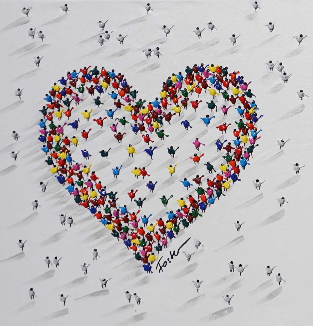 Herz Bunt Grau 60 X 60 Cm Haus Der Bilder